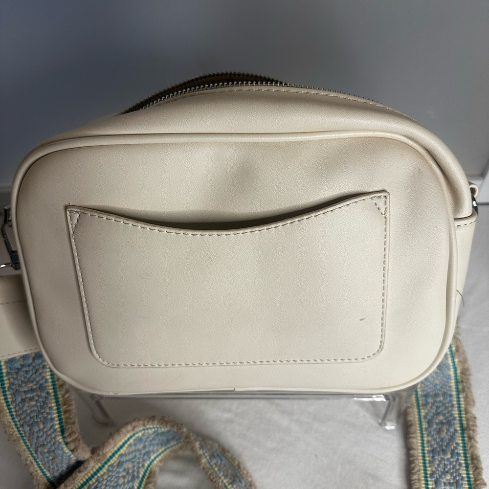 Moda Luxe Woven Straw Crossbody Bag with Decorative Strap - Cream OS - Picture 4 of 11